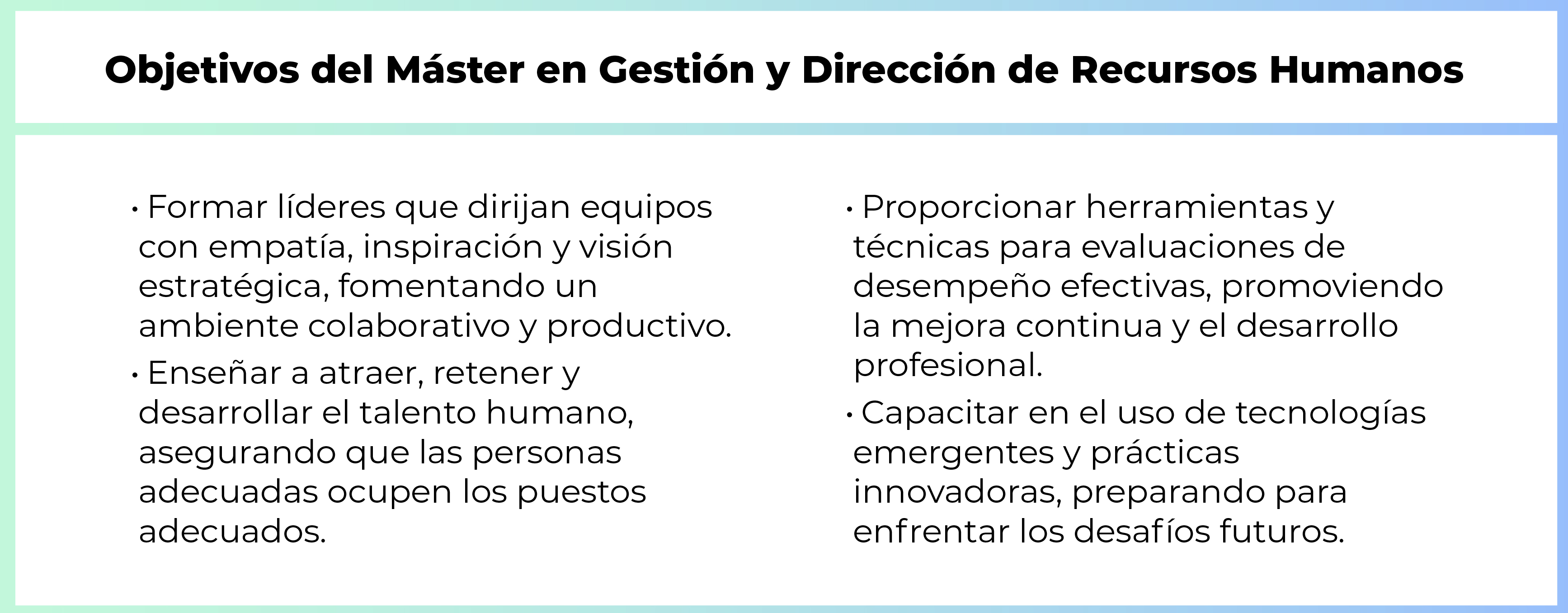 Formación en Gestión y Dirección de Recursos Humanos