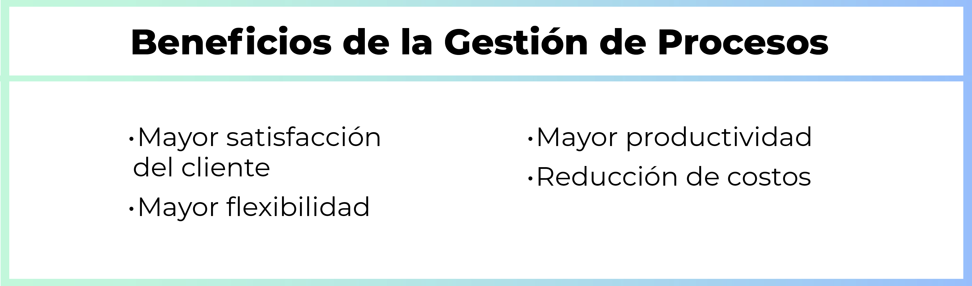 Beneficios de la Gestión de Procesos