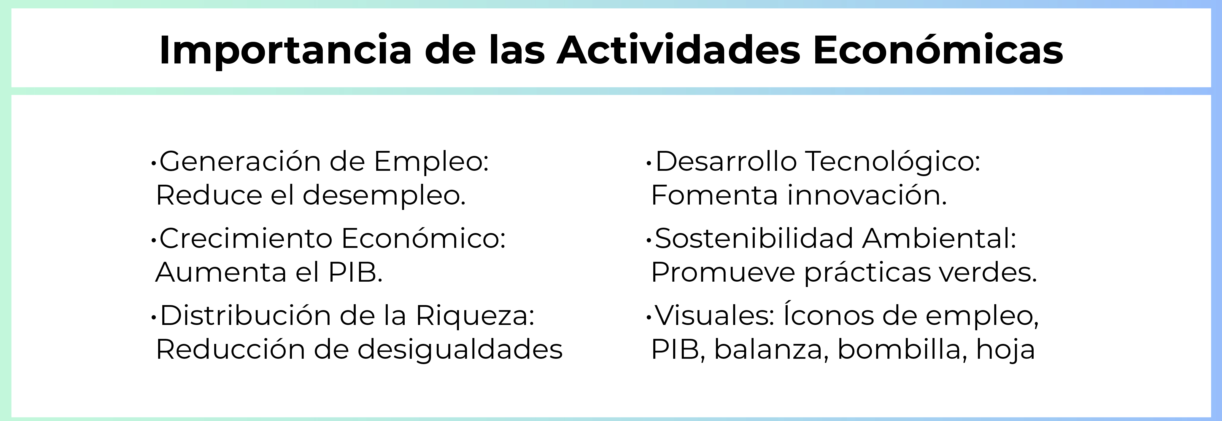 Importancia de las actividades económicas