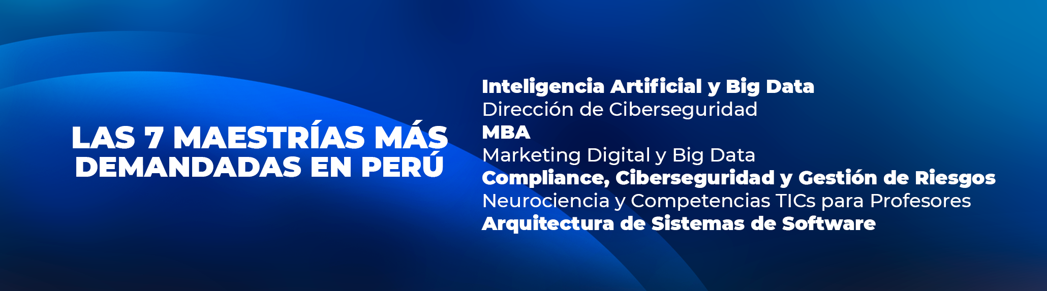 Las 7 maestrías online más demandadas en Perú Las 7 maestrías online más demandadas en Perú