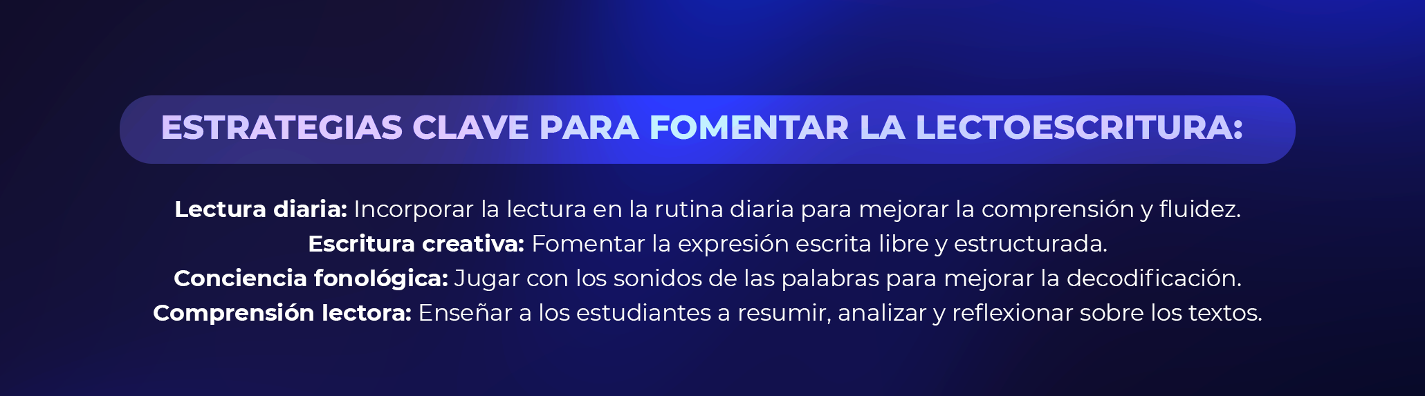 Estrategias para fomentar el desarrollo de la lectoescritura