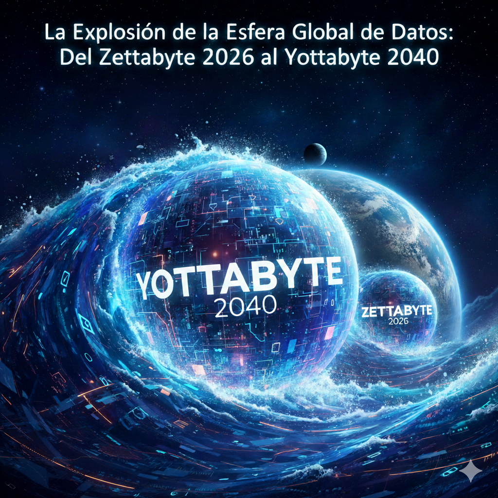La Explosión de la Esfera Global de Datos: Del Zettabyte 2026 al Yottabyte 2040