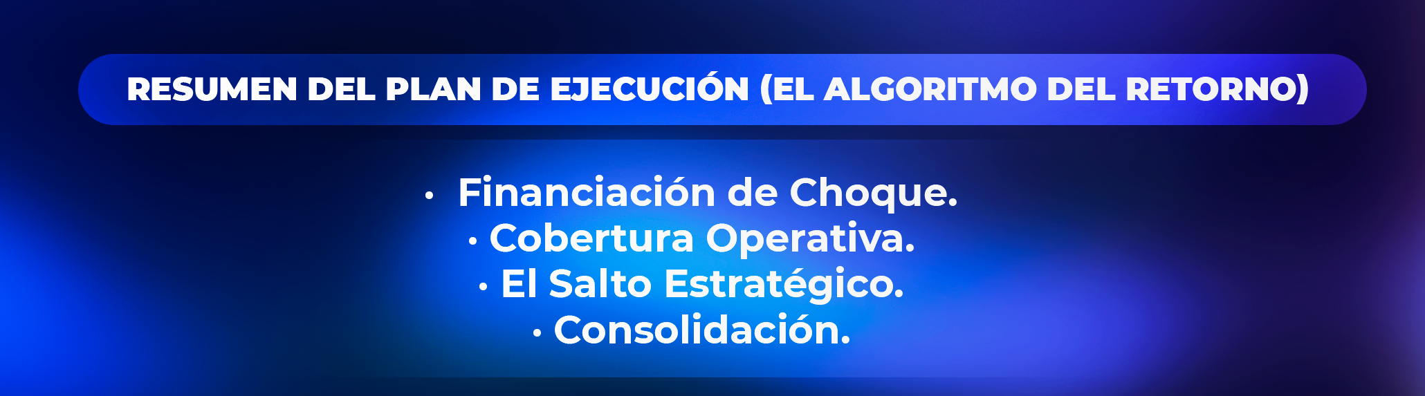 Resumen del Plan de Ejecución (El Algoritmo del Retorno) Resumen del Plan de Ejecución (El Algoritmo del Retorno)
