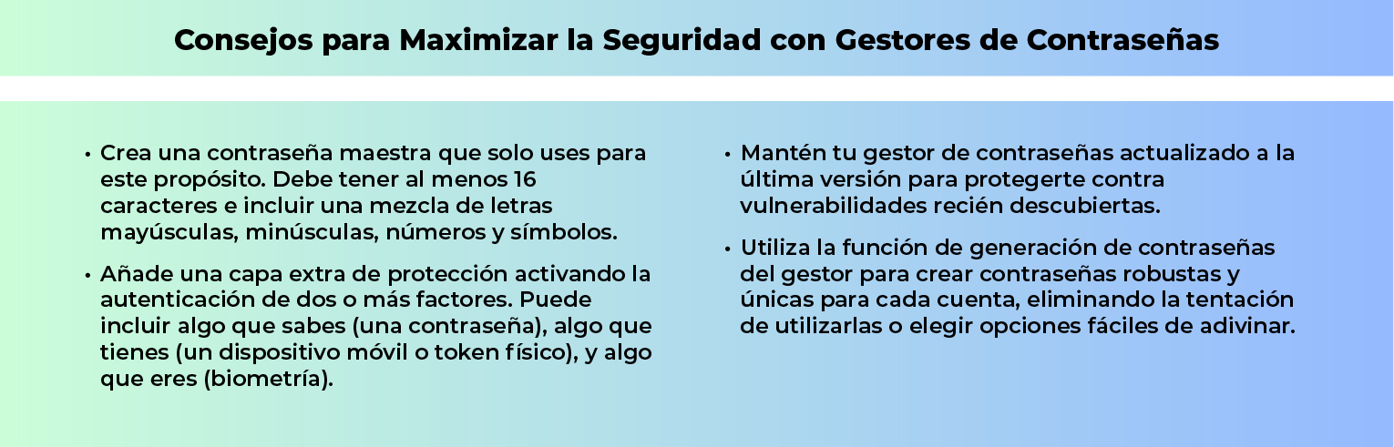 Consejos para maximizar la seguridad con Gestores de Contraseñas Consejos para maximizar la seguridad con Gestores de Contraseñas