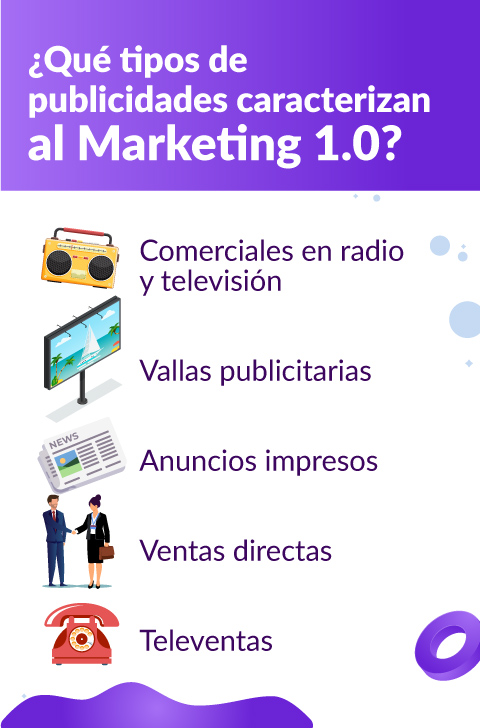Marketing 1.0 Características principales