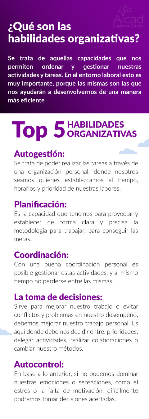 Tipos de habilidades organizativas