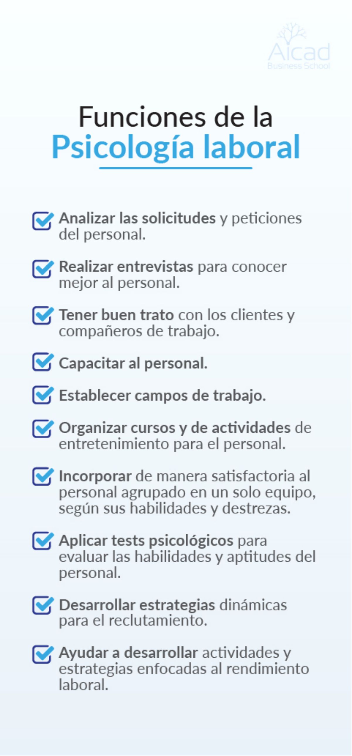 Funciones de la psicología laboral