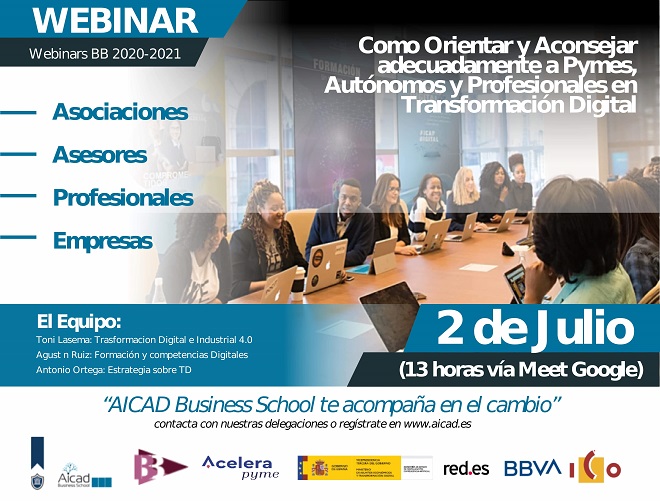 Webinar para aconsejar a Pymes, Autónomos y Profesionales